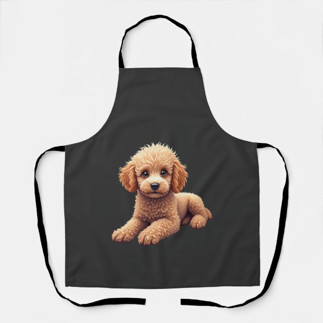 Funny Poodle Animal Lover Dogs Graphic Cute Dog Ow Apron (Front)