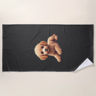 Funny Poodle Animal Lover Dogs Graphic Cute Dog Ow Beach Towel