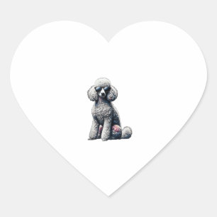 Funny Poodle Animal Lover Dogs Graphic Cute Dog Ow Heart Sticker