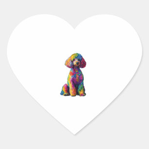 Funny Poodle Animal Lover Dogs Graphic Cute Dog Ow Heart Sticker