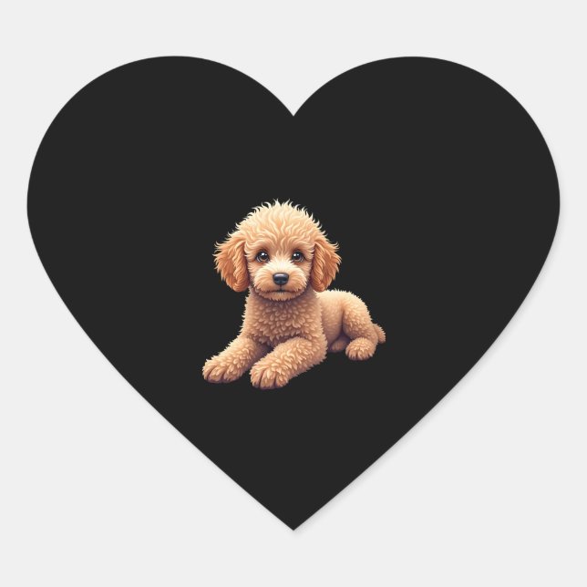 Funny Poodle Animal Lover Dogs Graphic Cute Dog Ow Heart Sticker (Front)