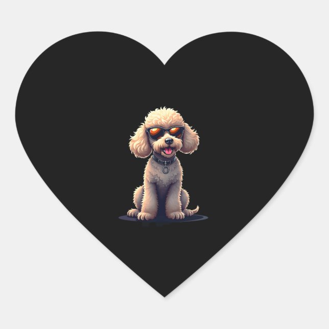 Funny Poodle Animal Lover Dogs Graphic Cute Dog Ow Heart Sticker (Front)