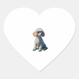 Funny Poodle Animal Lover Dogs Graphic Cute Dog Ow Heart Sticker