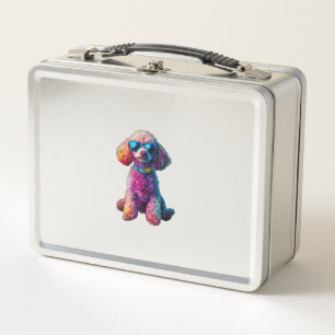 Funny Poodle Animal Lover Dogs Graphic Cute Dog Ow Metal Lunch Box