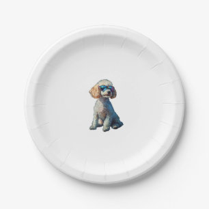Funny Poodle Animal Lover Dogs Graphic Cute Dog Ow Paper Plate