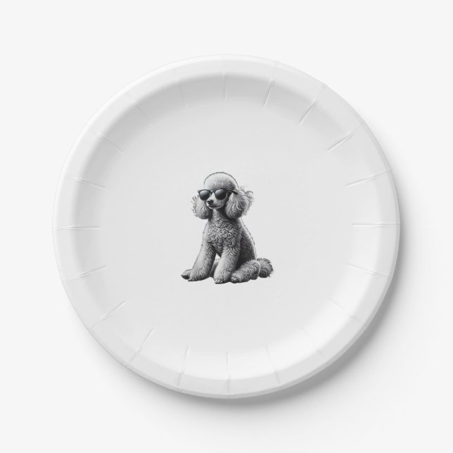 Funny Poodle Animal Lover Dogs Graphic Cute Dog Ow Paper Plate (Front)