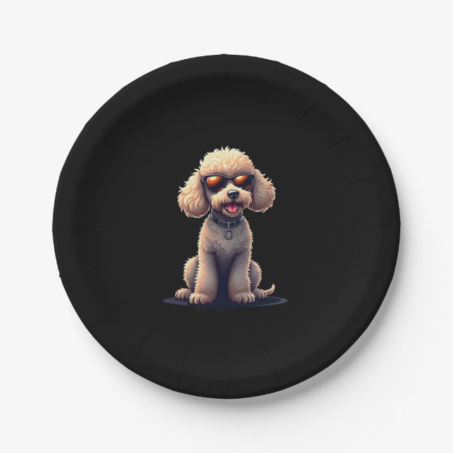 Funny Poodle Animal Lover Dogs Graphic Cute Dog Ow Paper Plate (Front)