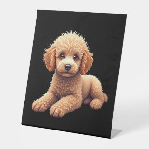 Funny Poodle Animal Lover Dogs Graphic Cute Dog Ow Pedestal Sign
