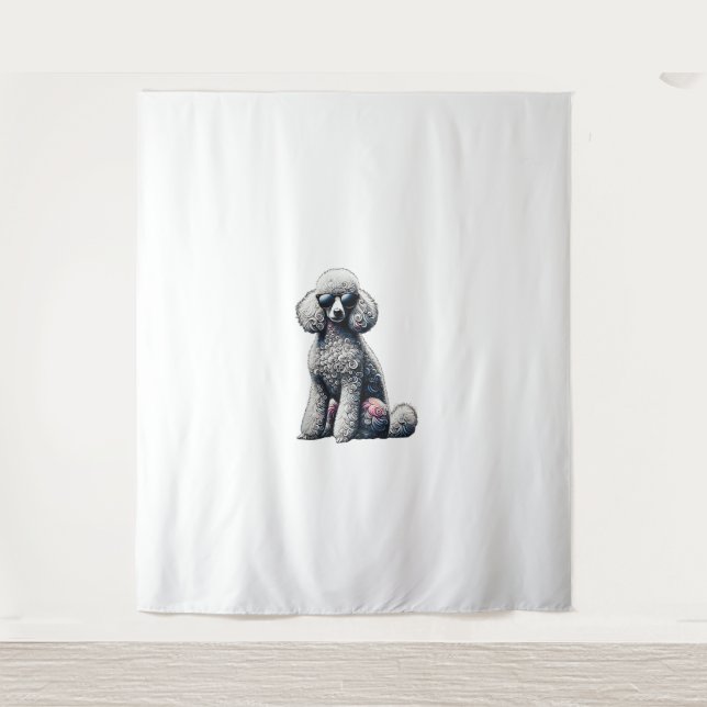 Funny Poodle Animal Lover Dogs Graphic Cute Dog Ow Tapestry (Front)