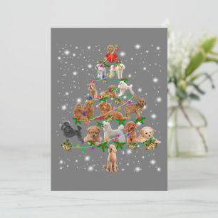 Funny Poodle Christmas Tree Decor Ornament Costume Invitation