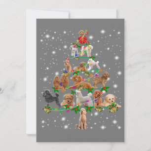 Funny Poodle Christmas Tree Decor Ornament Costume Invitation