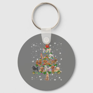 Funny Poodle Christmas Tree Decor Ornament Costume Key Ring