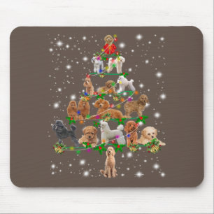 Funny Poodle Christmas Tree Decor Ornament Costume Mouse Mat