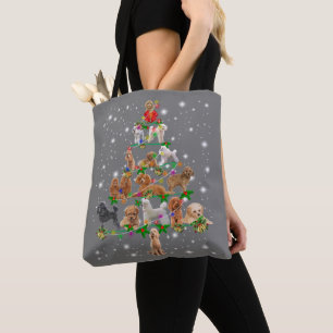 Funny Poodle Christmas Tree Decor Ornament Costume Tote Bag