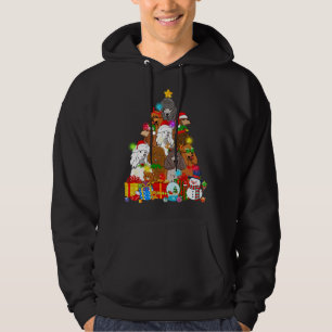 Funny Poodle Christmas Tree Lights Gift Dog Lover Hoodie