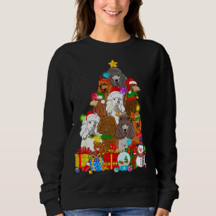 Funny Poodle Christmas Tree Lights Gift Dog Lover Sweatshirt