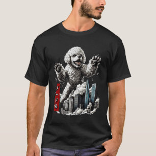 Funny Poodle Dog Kaiju Monster Japanese T-Shirt