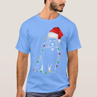 Funny Poodle Dog Tree Christmas Lights Xmas Pajama T-Shirt