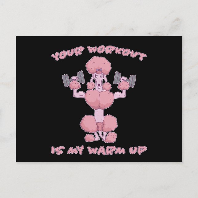 Funny Poodle Fitness Training Workout Postcard (Front)