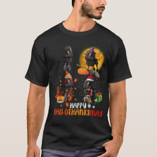 Funny Poodle Happy HalloThanksMas Christmas Gift T-Shirt