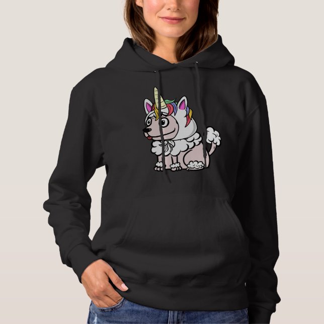 Funny Poodle Unicorn Hat Hoodie (Front)