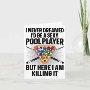 Funny Pool Art For Men Women Billiards Lover Pool  Card