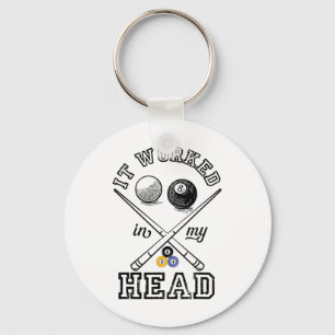 Funny Pool Art For Men Women Billiards Lover Pool Key Ring