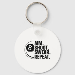 Funny Pool Art For Men Women Billiards Lover Pool Key Ring