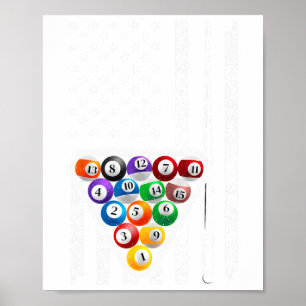 Funny Pool Art For Men Women Billiards Player Bill Poster