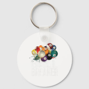 Funny Pool Billards Ball Breaker Tee Key Ring