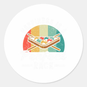 Funny Pool Billiard Player Happiness Is A Perfect Classic Round Sticker
