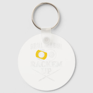 Funny Pool Billiards 9 Ball Or 8 Ball Rackem Up Key Ring