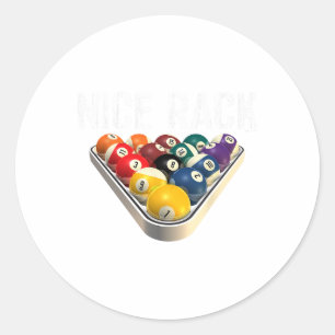 Funny Pool Billiards Nice Rack Tee Classic Round Sticker