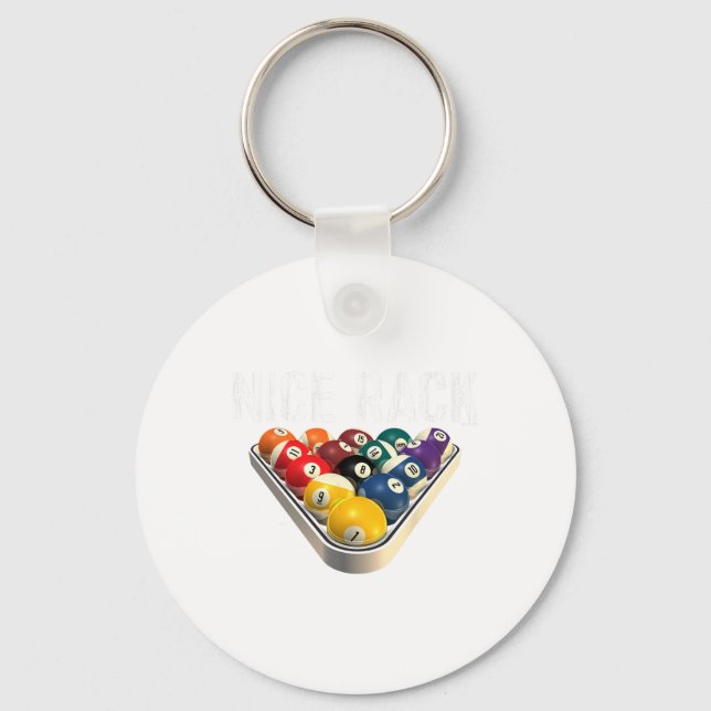 Funny Pool Billiards Nice Rack Tee  Key Ring (Front)