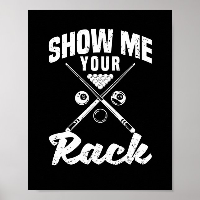 Funny pool billiards player snooker sport poster (Front)