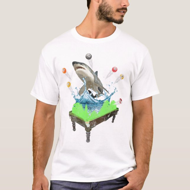 Funny Pool Billiards Shark  T-Shirt (Front)