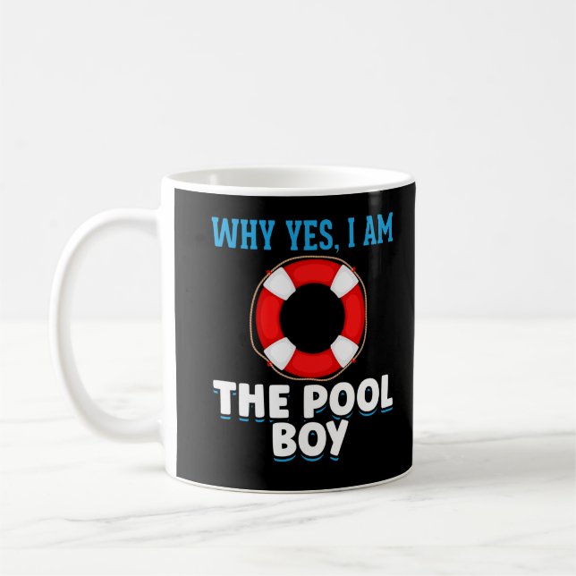 Funny Pool Boy Swimmer Humour Coffee Mug (Left)