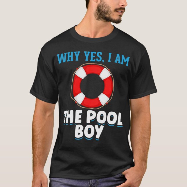 Funny Pool Boy Swimmer Humour T-Shirt (Front)