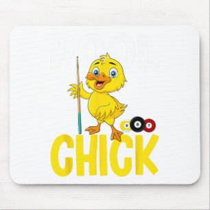 Funny Pool Chick 8 Ball Women Cute Billiards Ladie Mouse Mat