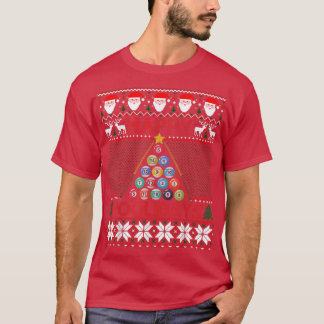 Funny Pool Christmas Tree Billiards Ugly Sweater 