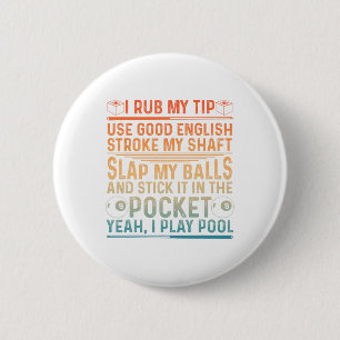 Funny Pool Design For Men Boys Billiard Lover Pool 6 Cm Round Badge