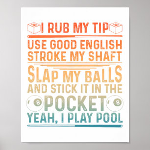 Funny Pool Design For Men Boys Billiard Lover Pool Poster