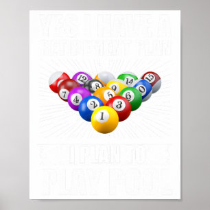 Funny Pool Design For Men Women Billiards Lover Po Poster