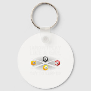 Funny Pool Design For Women Girls Billiards Pool P Key Ring