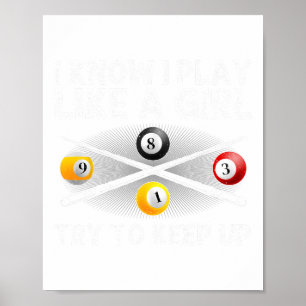 Funny Pool Design For Women Girls Billiards Pool P Poster