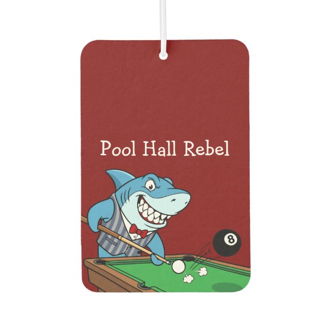 Funny Pool Hall Rebel Billiards Theme Men's Car Air Freshener (Front)
