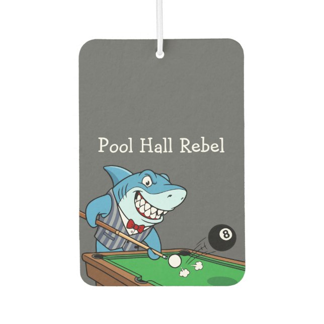 Funny Pool Hall Rebel Billiards Theme Men's Car Air Freshener (Front)