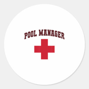 Funny Pool Manager Girls Camp Lifeguards Trip Crui Classic Round Sticker