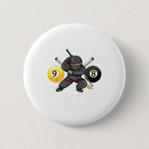 Funny Pool Ninja Cute Pocket Billiards Boys Girls 6 Cm Round Badge