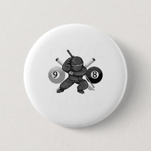 Funny Pool Ninja Cute Pocket Billiards Boys Girls 6 Cm Round Badge